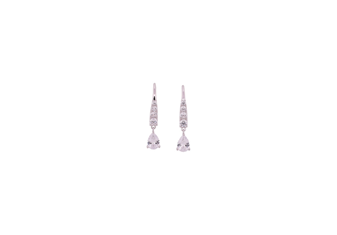 92.5 Sterling Silver Teardrop Dangling Earrings 20548