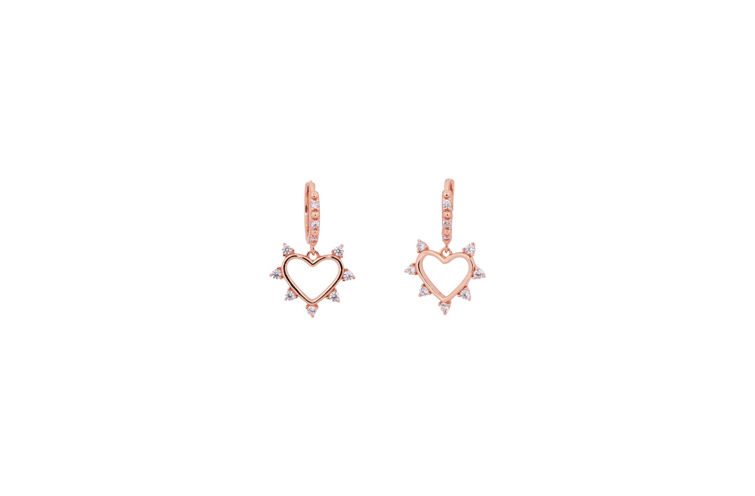 92.5 Sterling Silver Heart-Shaped Drop Earrings  20559