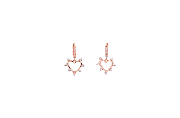 92.5 Sterling Silver Heart-Shaped Drop Earrings  20559