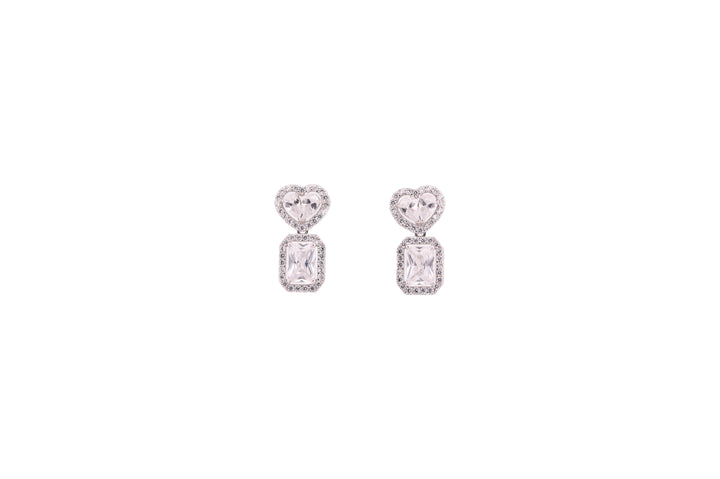 92.5 Sterling Silver Dual Halo Romantic Drop Earrings 20562