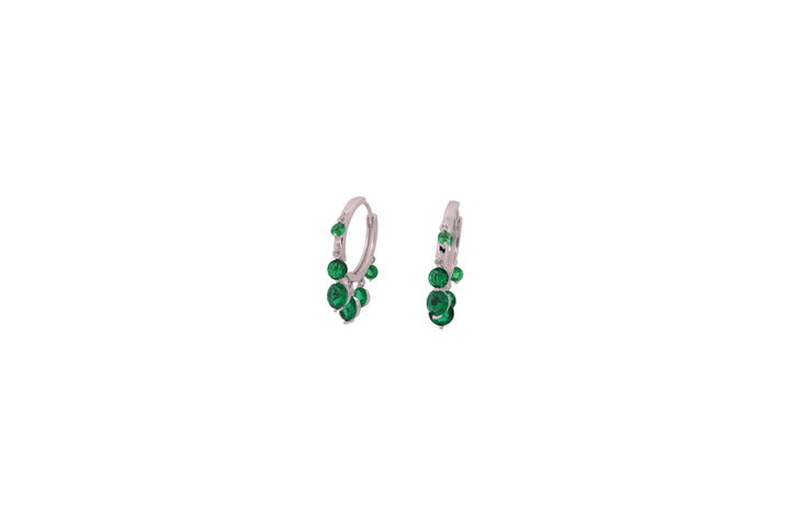 92.5 Sterling Silver Cluster Huggie Hoops Earrings 20568