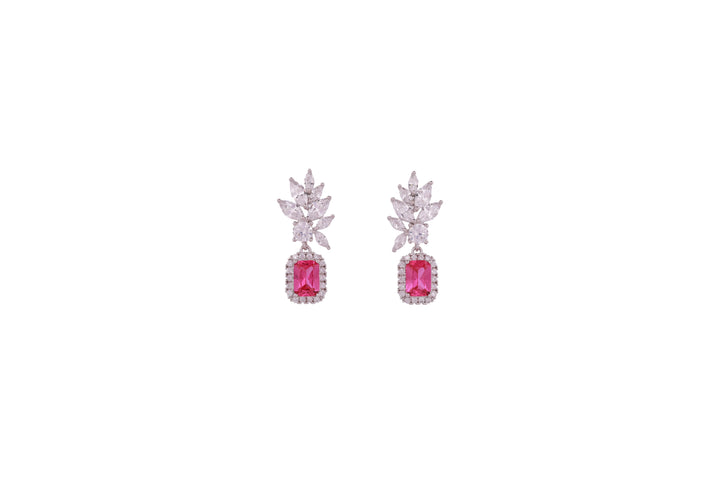 92.5 Sterling Silver Cluster & Drop Designer Earrings 20585