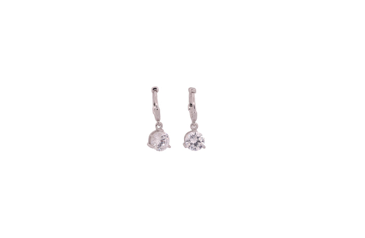 92.5 Sterling Silver Solitaire Drop Earrings 20602