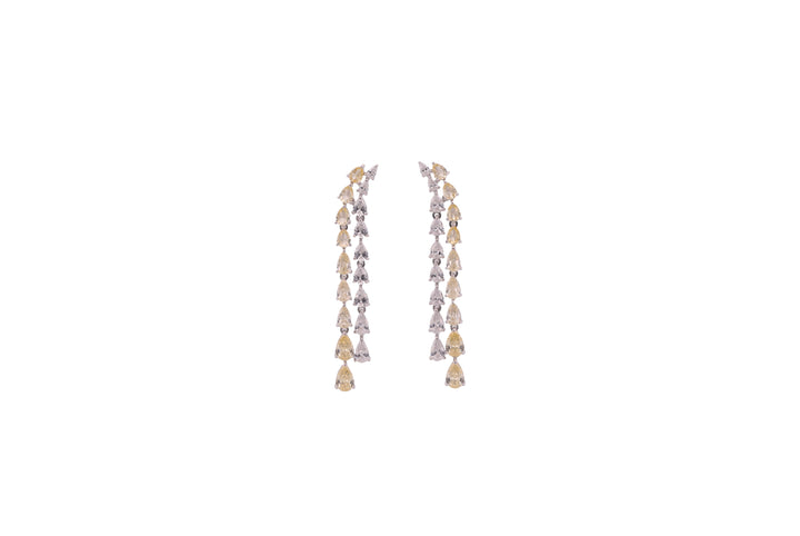 92.5 Sterling Silver Long Waterfall Drop Earrings 20645