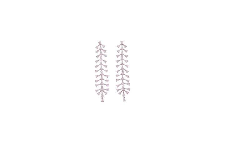 92.5 Sterling Silver Elegant Leaf Drop Earrings 20652