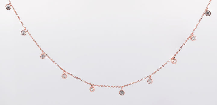 92.5 Sterling Silver Dangling Bezel Charm  Chain Pendant 13862