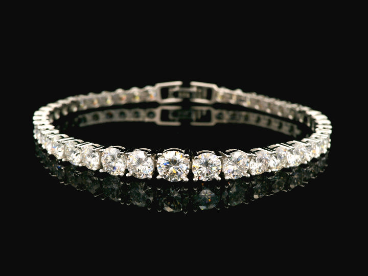 92.5 Sterling Silver Classic Royale Line Bracelet with Moissanite Diamond 23013