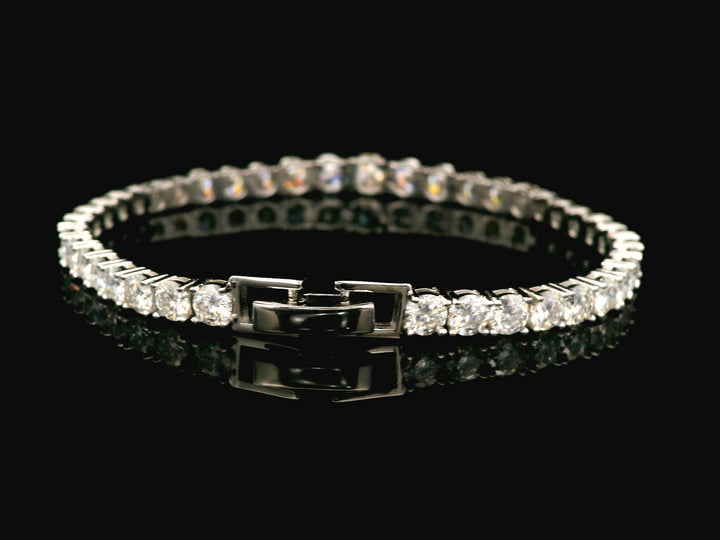 92.5 Sterling Silver Classic Royale Line Bracelet with Moissanite Diamond 23013