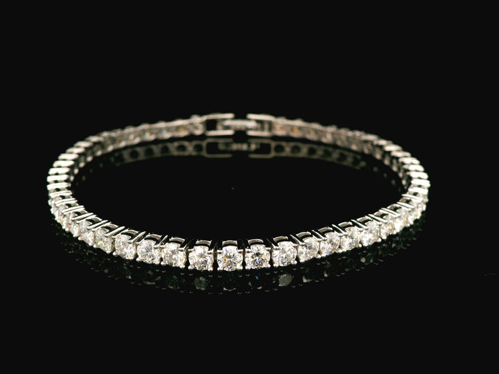 92.5 Sterling Silver Tennis Classic Bracelet with Moissanite Diamond  23772