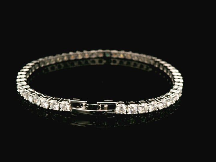 92.5 Sterling Silver Tennis Classic Bracelet with Moissanite Diamond  23772