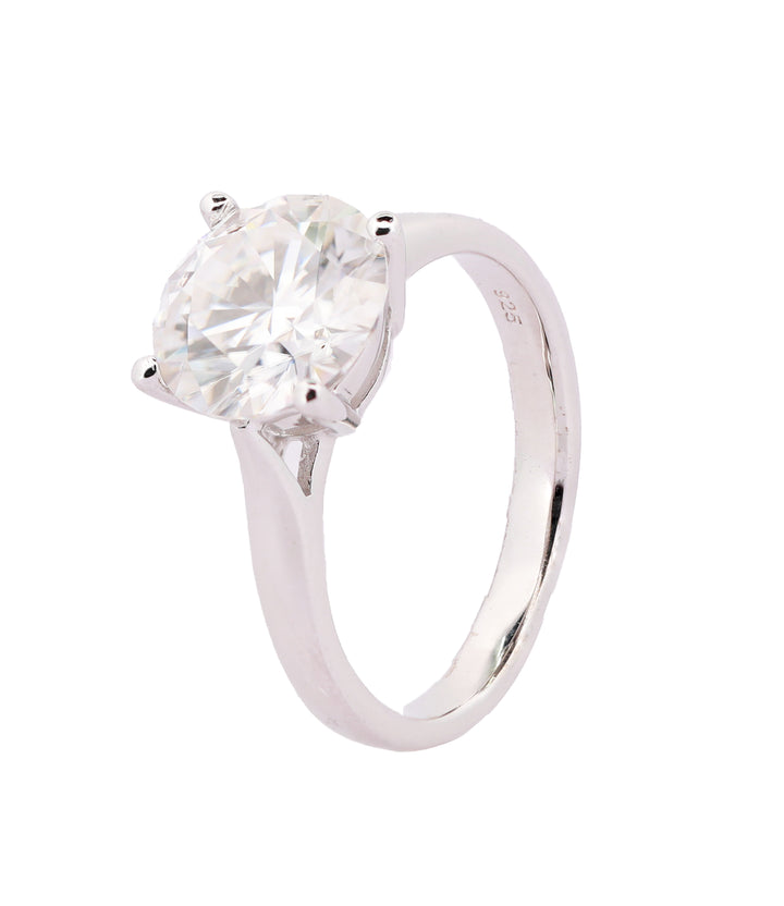 92.5 Sterling Silver Classic Radiance Solitaire Finger Ring 6777