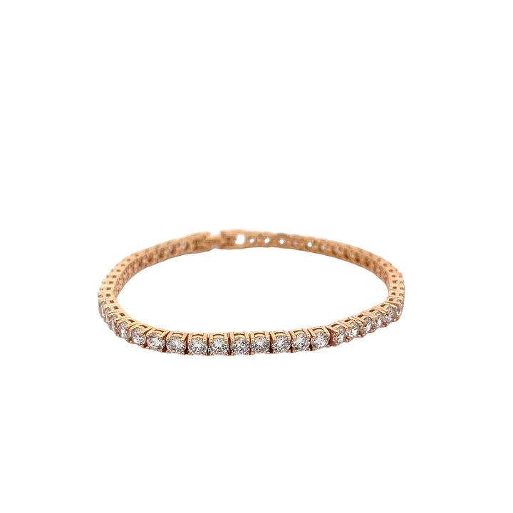 92.5 Sterling Silver Blush Gold Sparkle Bracelet 25263