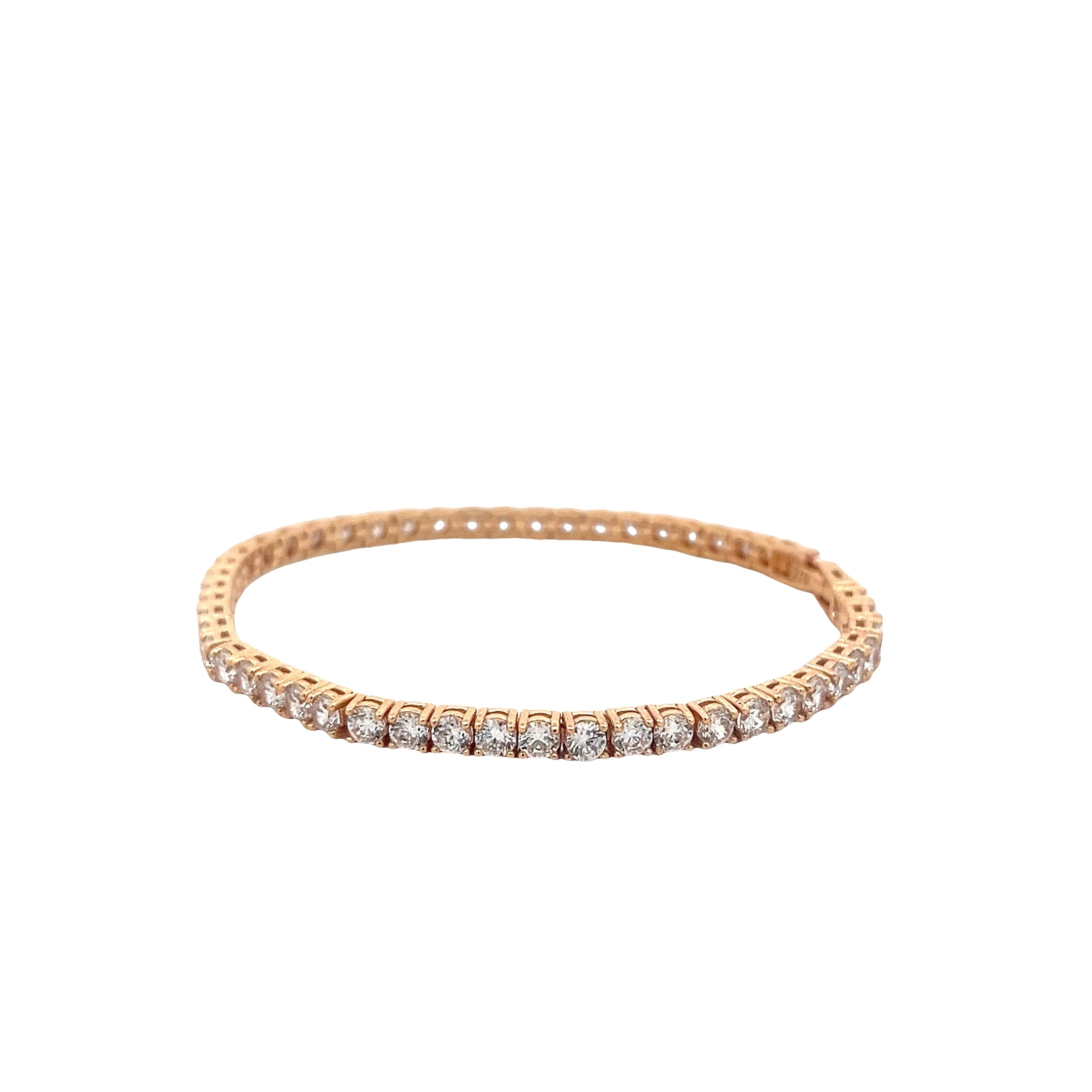 92.5 Sterling Silver Blush Gold Sparkle Bracelet 25263
