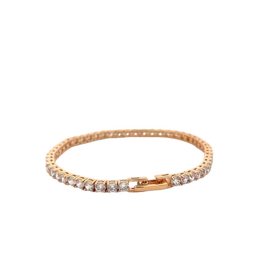 92.5 Sterling Silver Blush Gold Sparkle Bracelet 25263