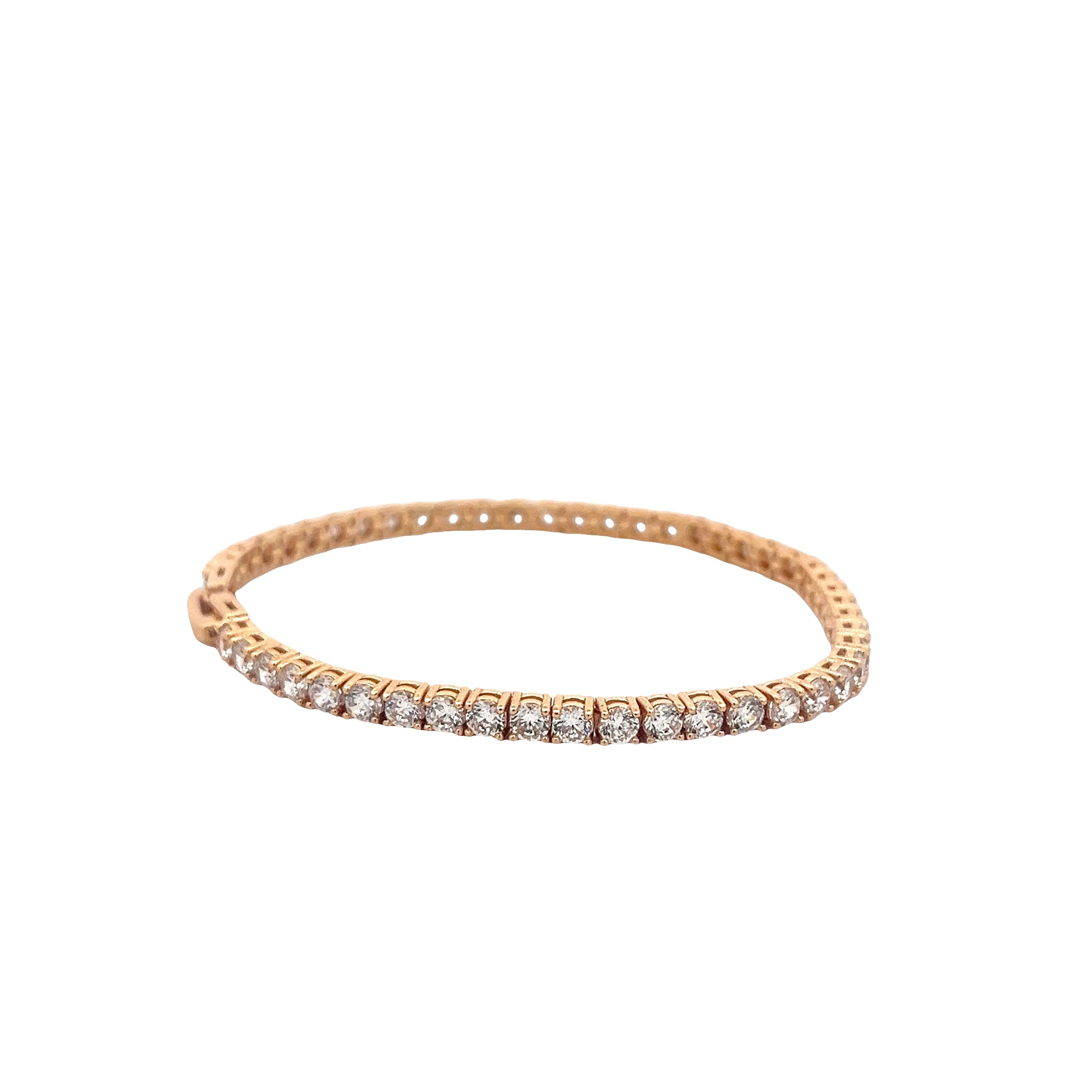 92.5 Sterling Silver Blush Gold Sparkle Bracelet 25263