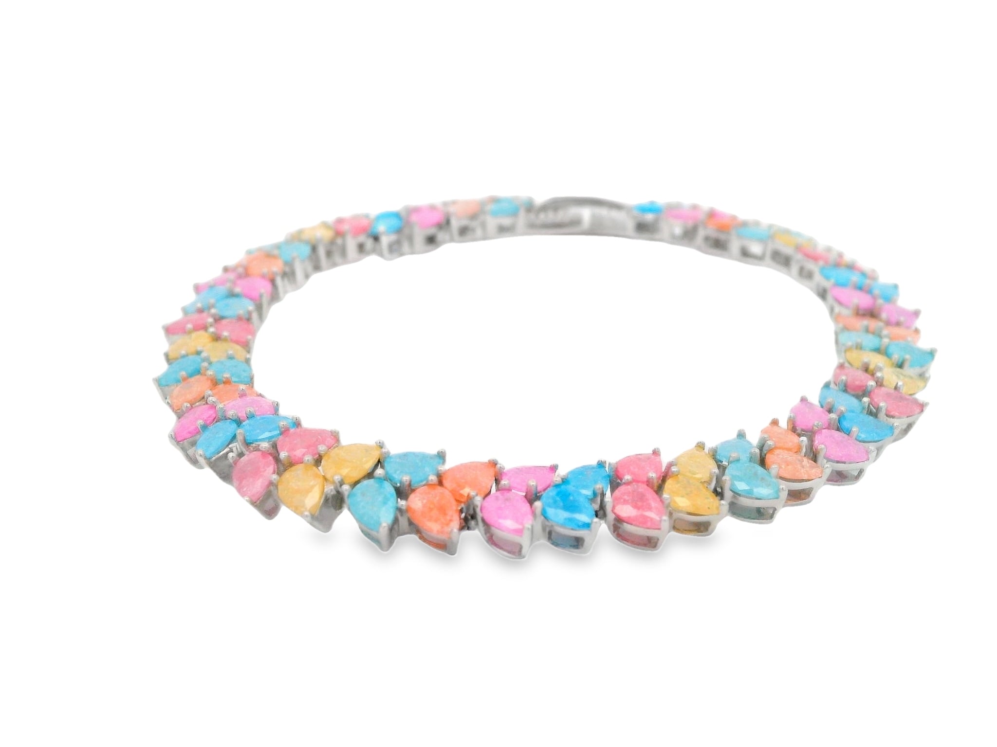 92.5 Sterling Silver Candy Crush Pear Bracelet  25264