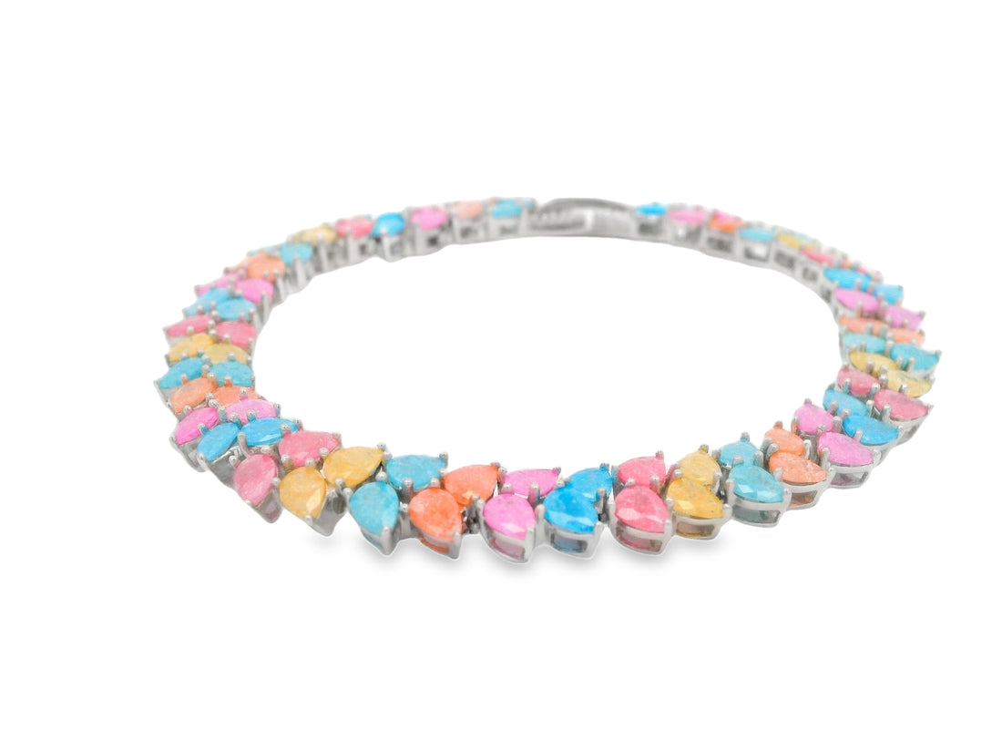 92.5 Sterling Silver Candy Crush Pear Bracelet  25264