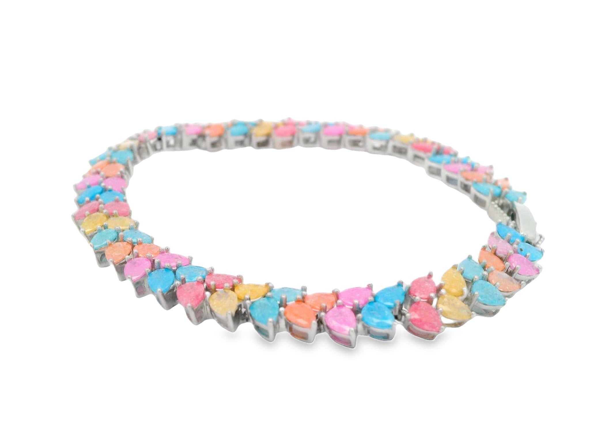 92.5 Sterling Silver Candy Crush Pear Bracelet  25264