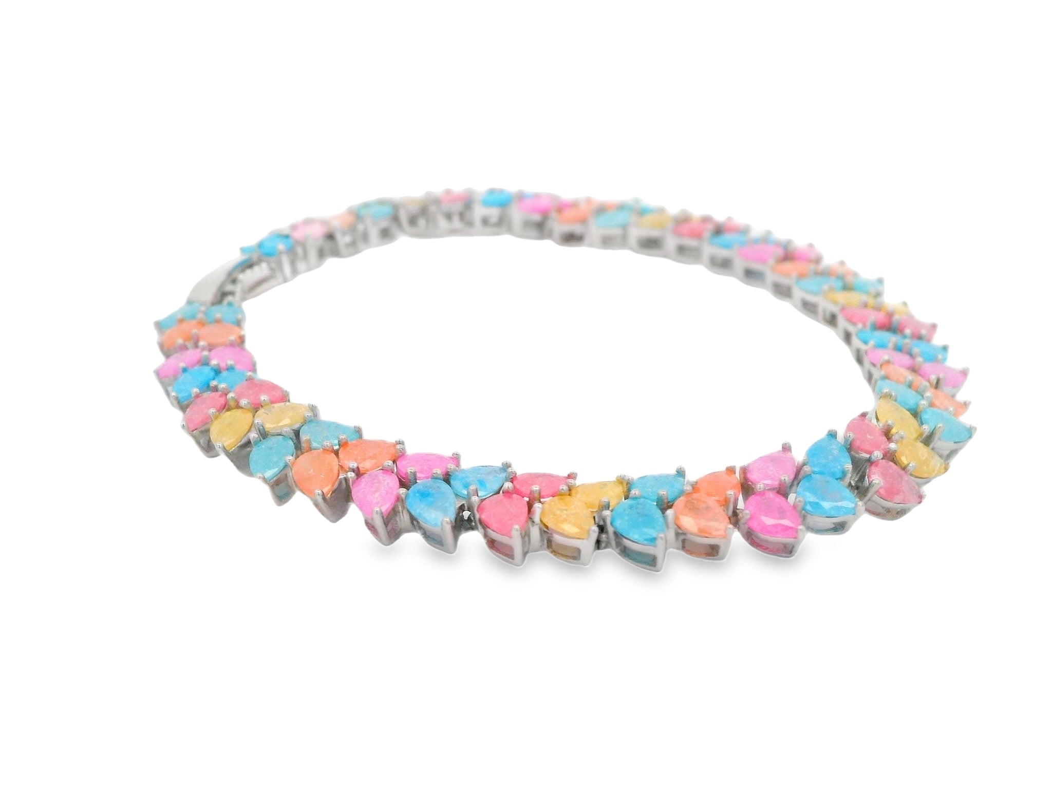 92.5 Sterling Silver Candy Crush Pear Bracelet  25264