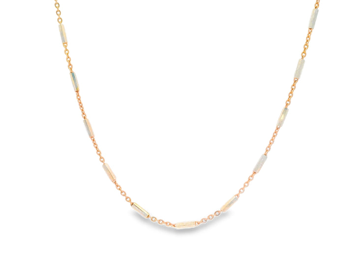 92.5 Sterling Silver Minimalist Tube Bar Chain 25472