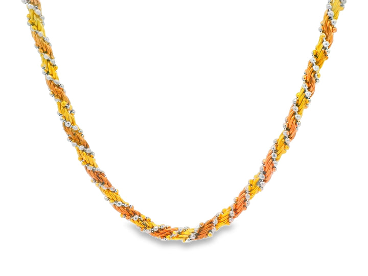 92.5 Sterling Silver Twisted Rope Bead Chain 25476