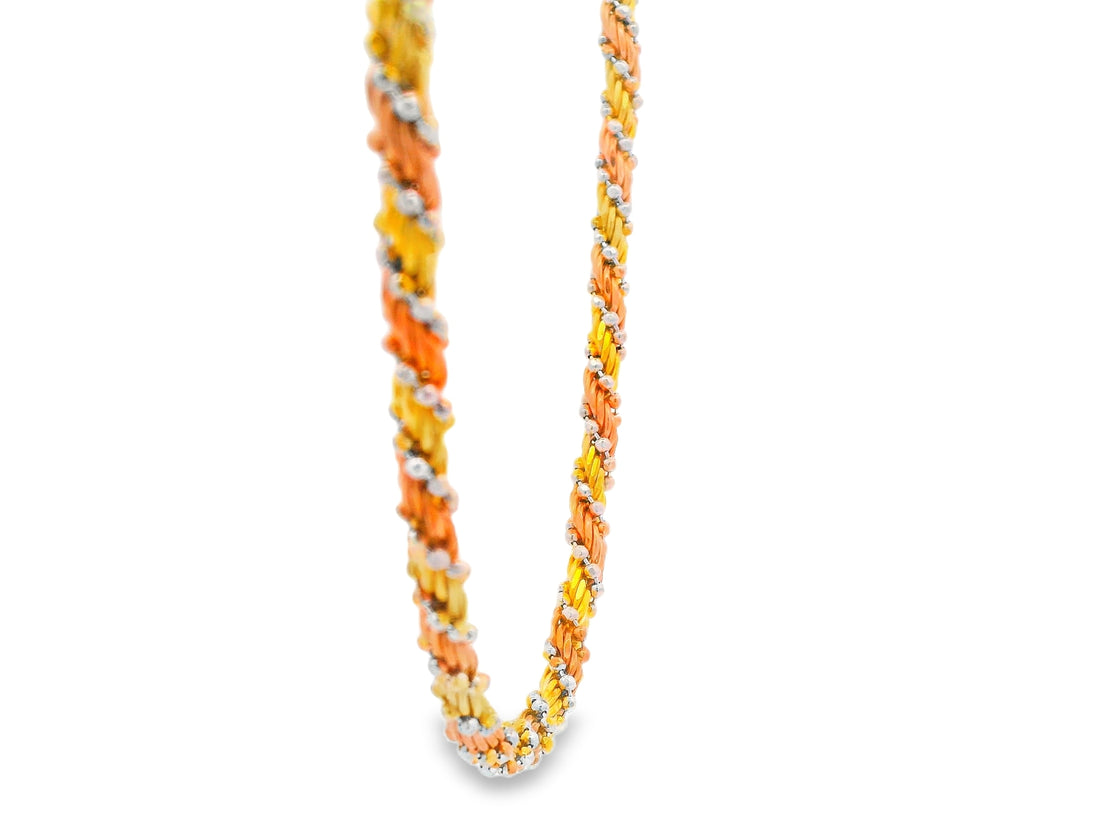 92.5 Sterling Silver Twisted Rope Bead Chain 25476