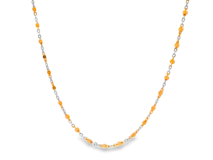 92.5 Sterling Silver Elegant Two-Colour Bead Link Chain 25495