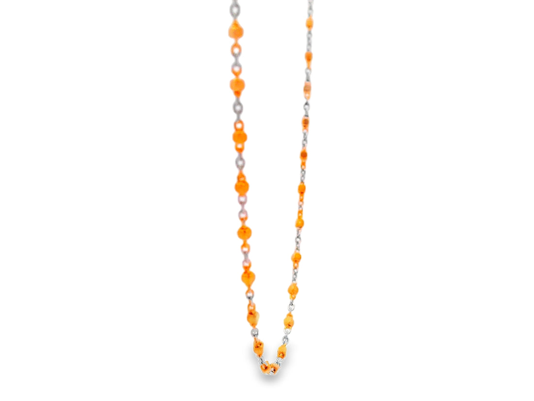 92.5 Sterling Silver Elegant Two-Colour Bead Link Chain 25495