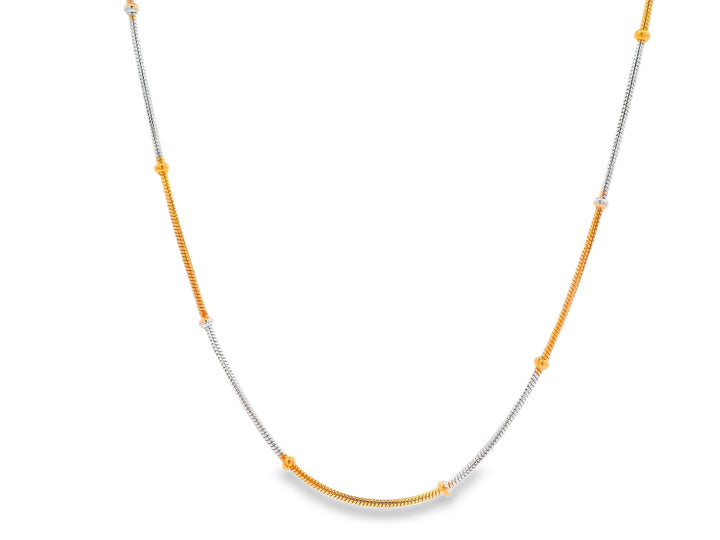 92.5 Sterling Silver Two-Tone Glow Bead Chain 25497