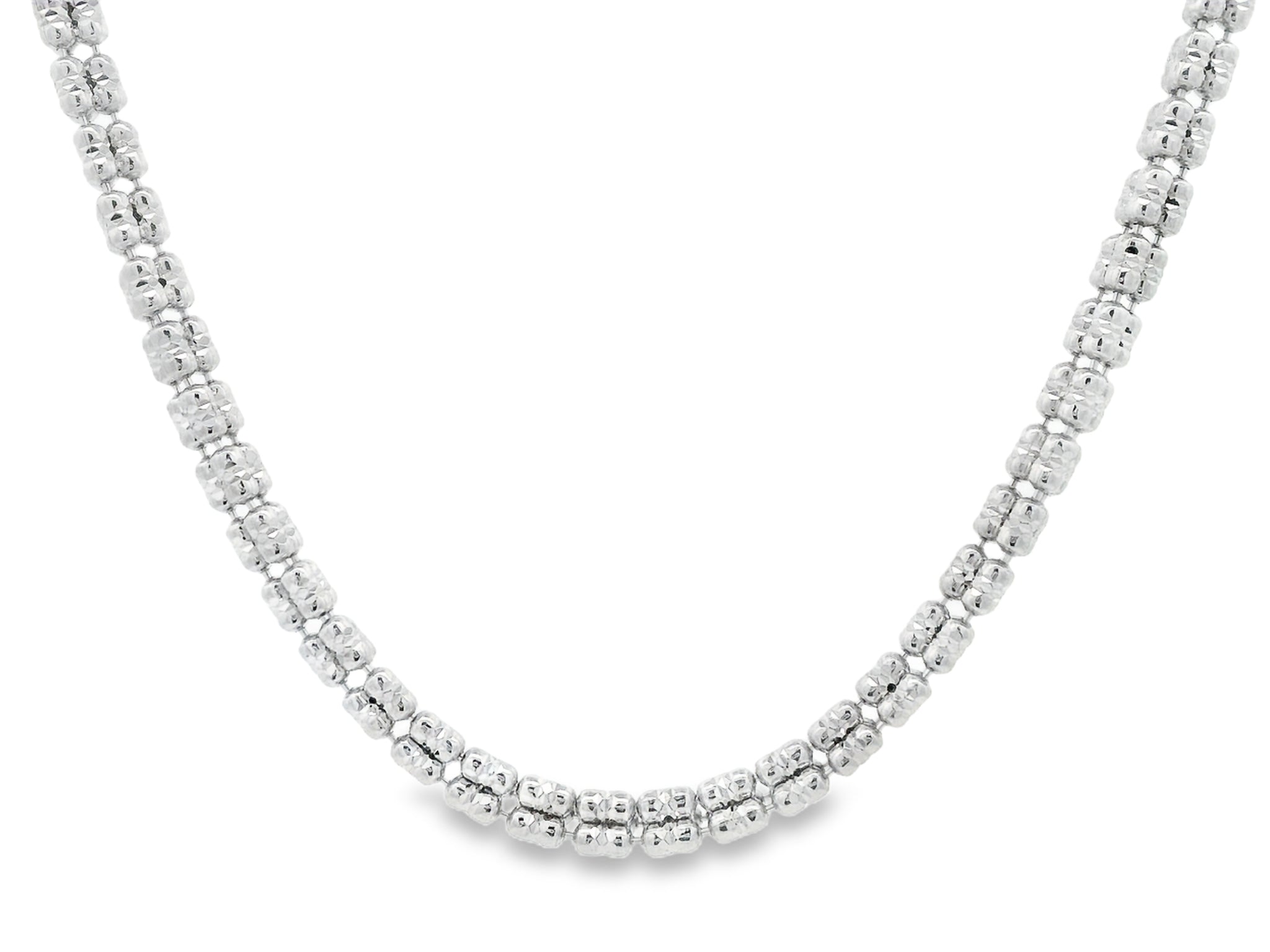 92.5 Sterling Silver Royal Drum Bead Chain 25509