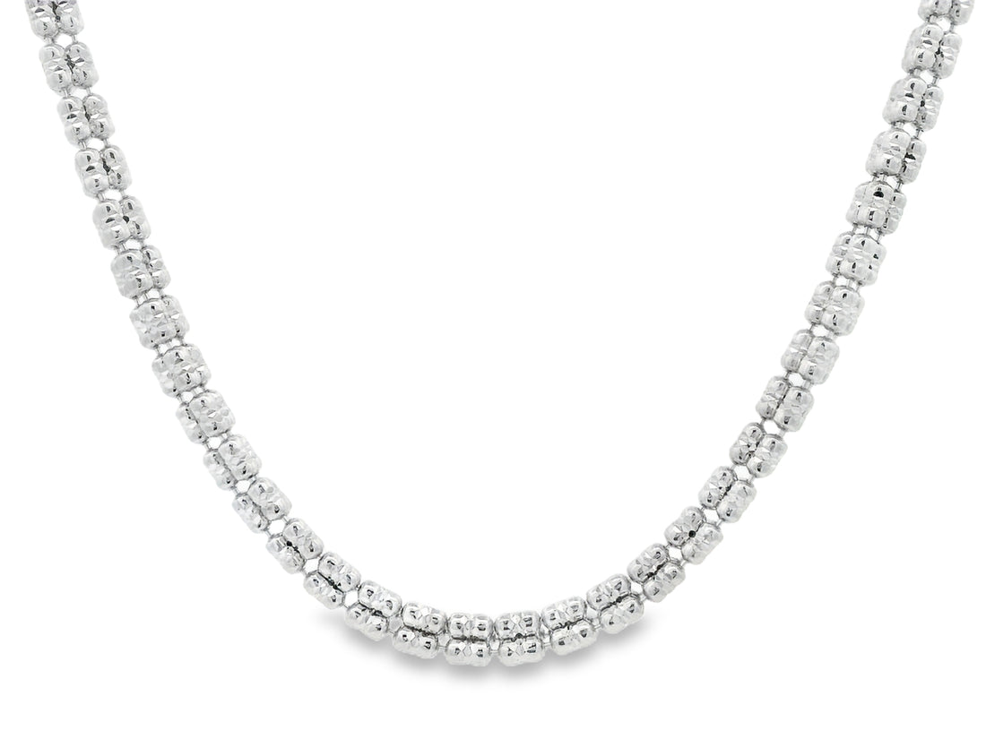 92.5 Sterling Silver Royal Drum Bead Chain 25509