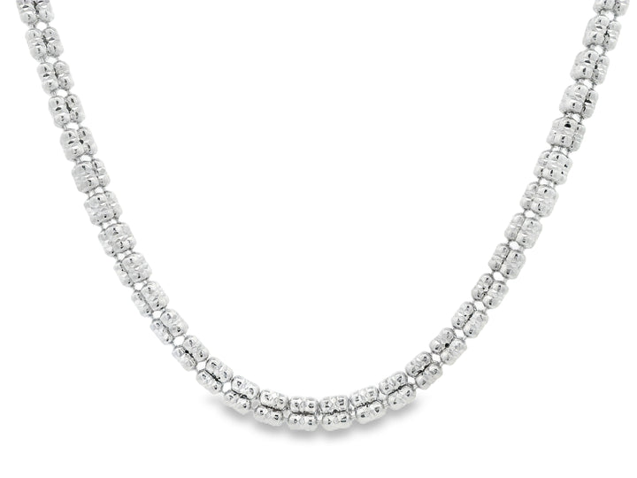 92.5 Sterling Silver Royal Drum Bead Chain 25509