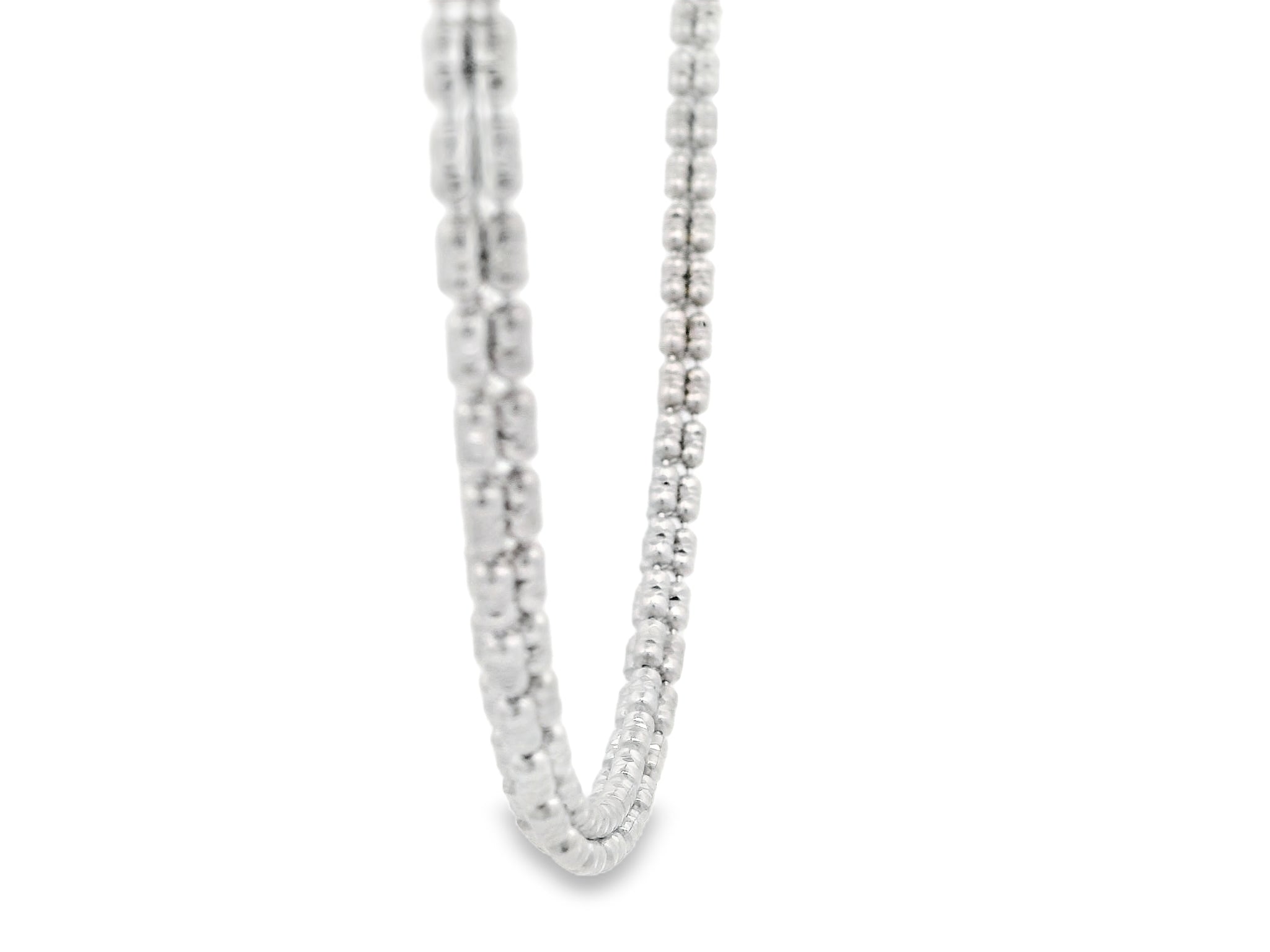 92.5 Sterling Silver Royal Drum Bead Chain 25509