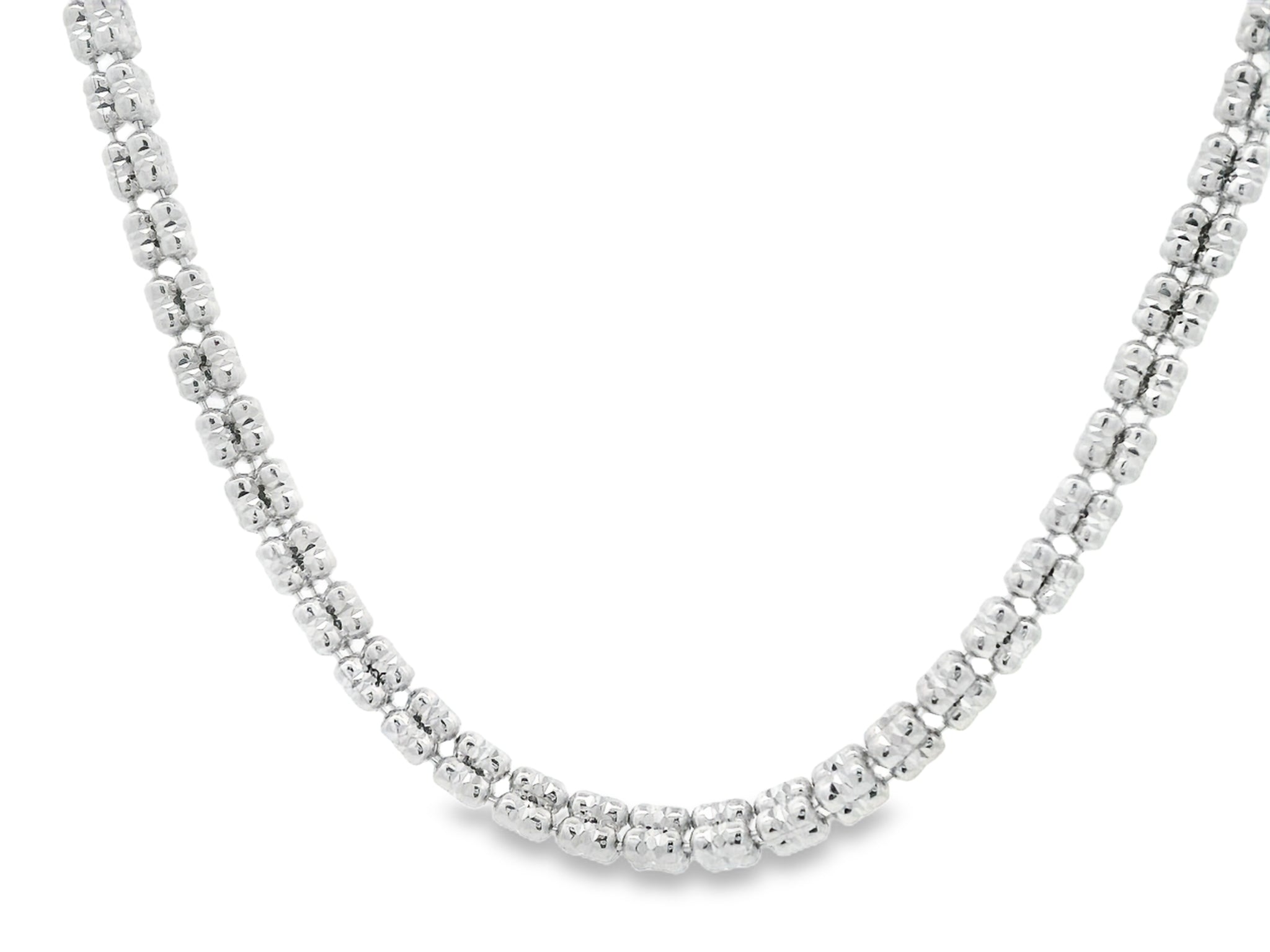 92.5 Sterling Silver Royal Drum Bead Chain 25509