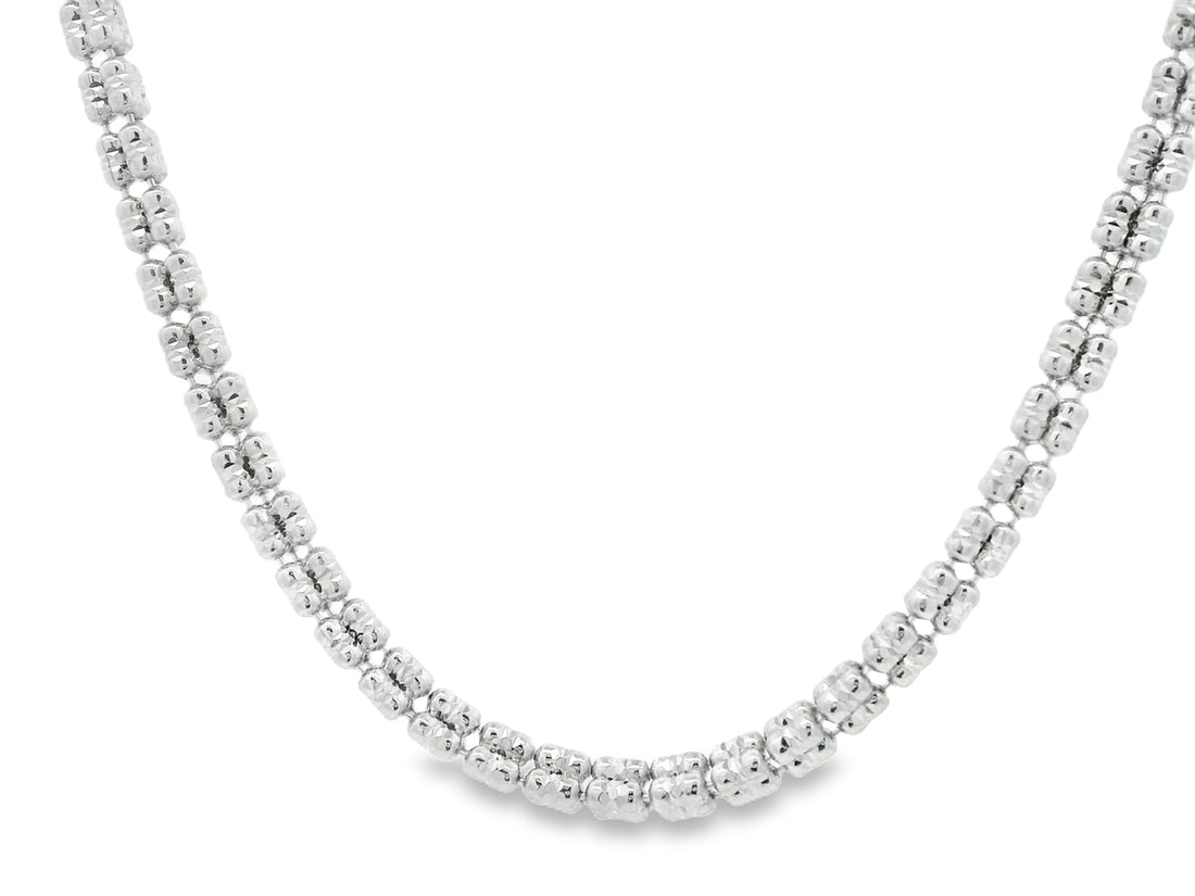 92.5 Sterling Silver Royal Drum Bead Chain 25509