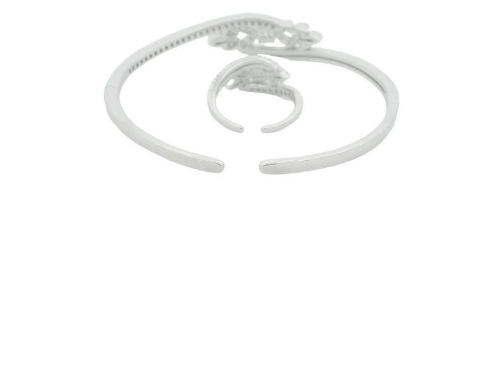 92.5 Sterling Silver Leafy Luxe Kada 25590