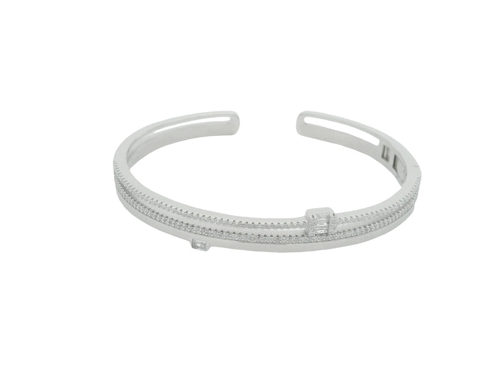 92.5 Sterling Silver Twin-Line Baguette Kada 25694