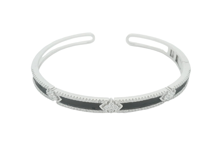 92.5 Sterling Silver Celeste Black Bar Kada 25697