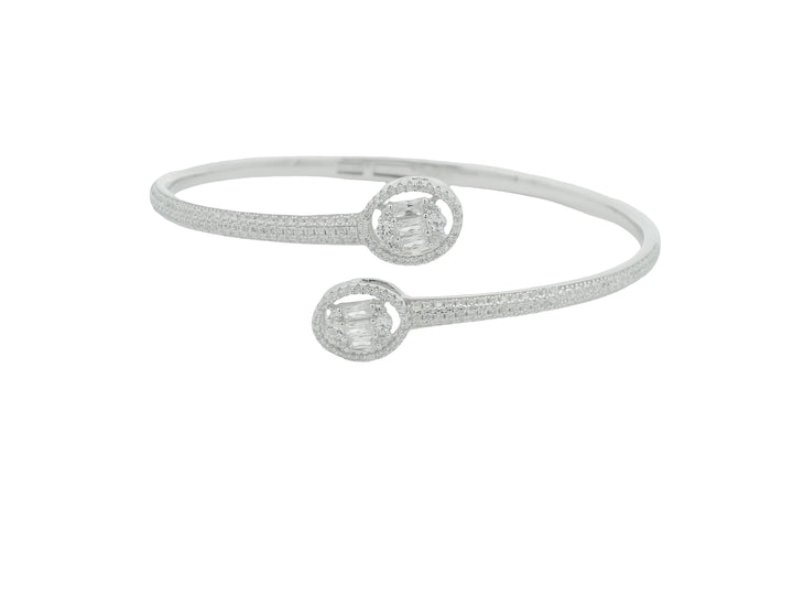 92.5 Sterling Silver Halo Crown Cuff Kada 25700