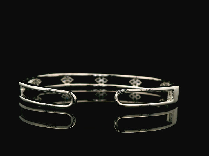 92.5 Sterling Silver Diamond Flora Cuff Kada 25702