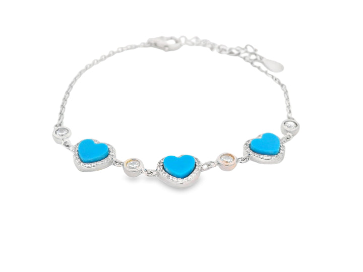 92.5 Sterling Silver Trilogy Heart Elegance Bracelet  26110