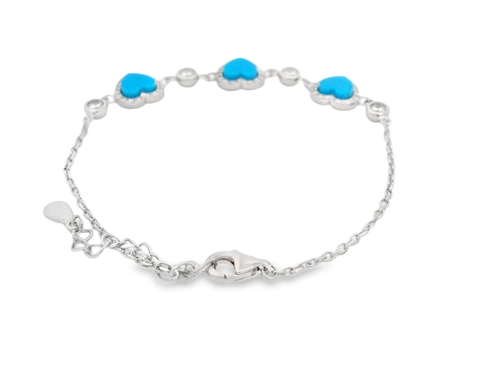 92.5 Sterling Silver Trilogy Heart Elegance Bracelet  26110