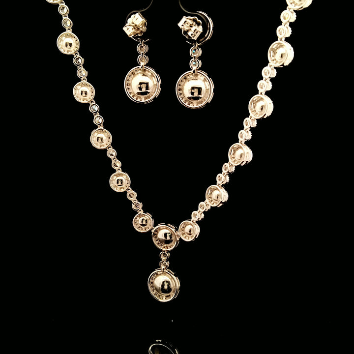 92.5 Sterling Silver Elegant Pearl Line Necklace 27375