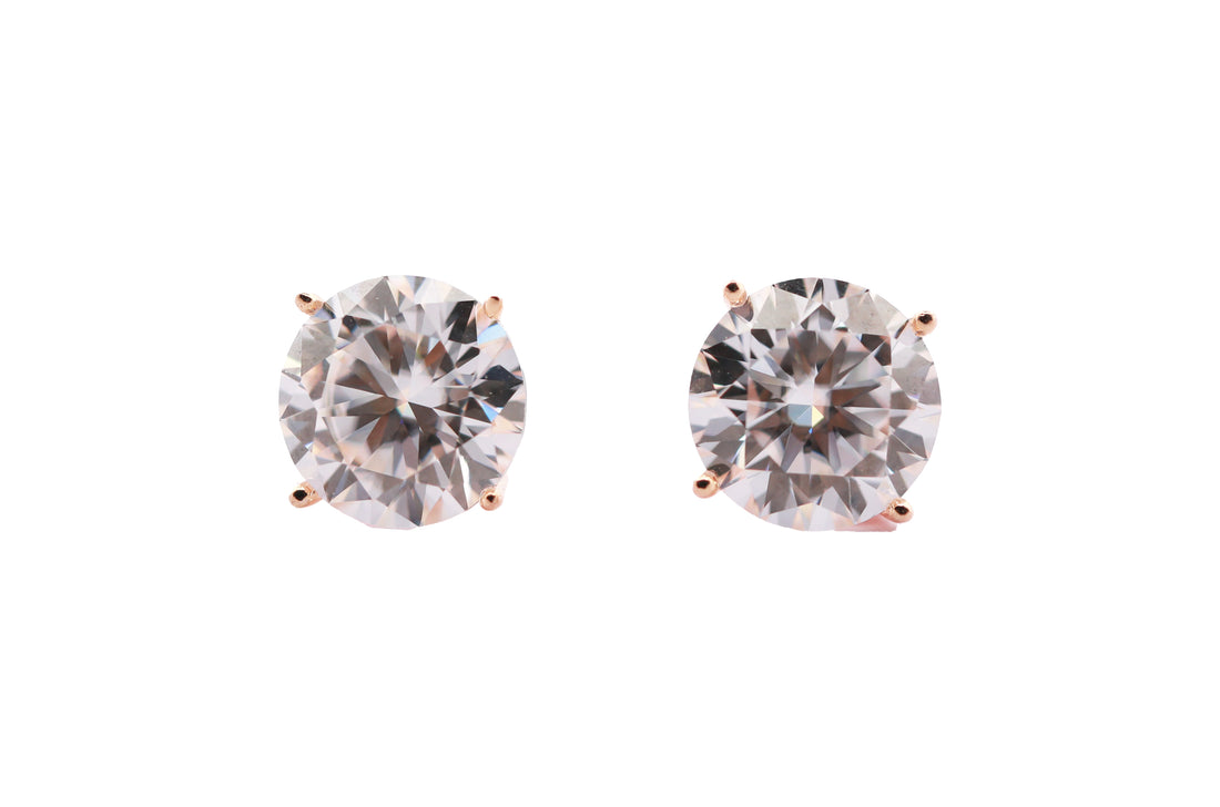92.5 Sterling Silver Solitaire Stud with Moissanite Earrings 6619