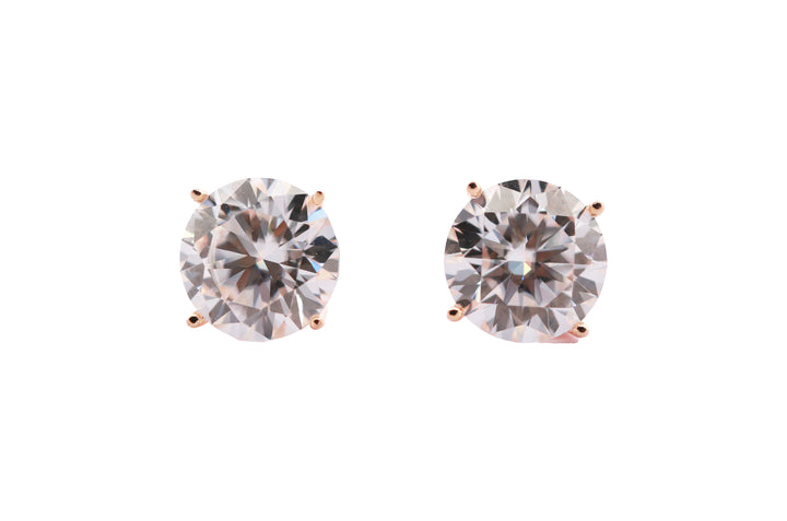 92.5 Sterling Silver Solitaire Stud with Moissanite Earrings 6619