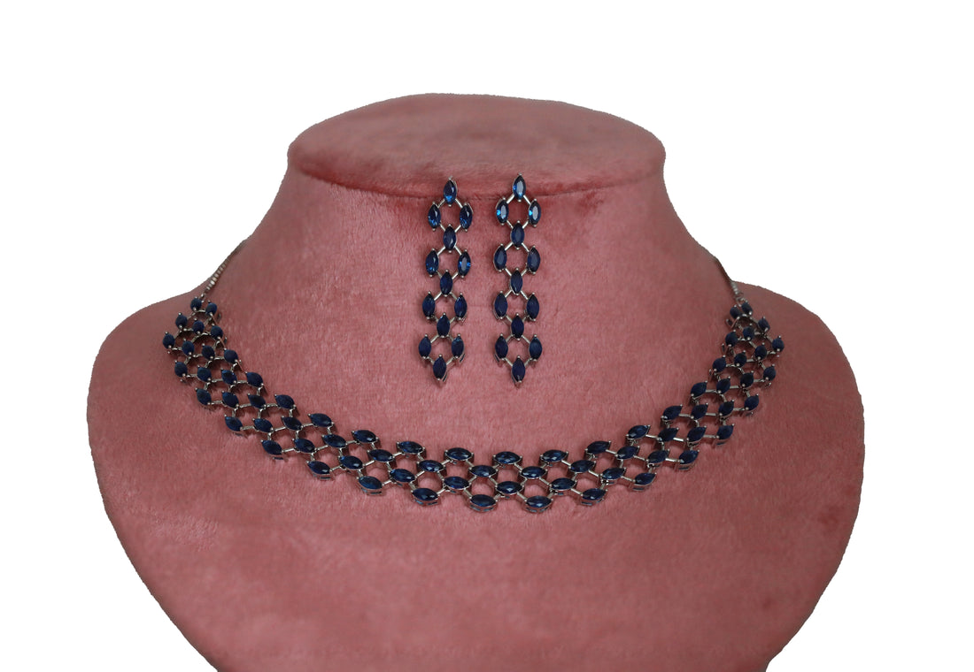 Zircon Choker Necklace Set 3047