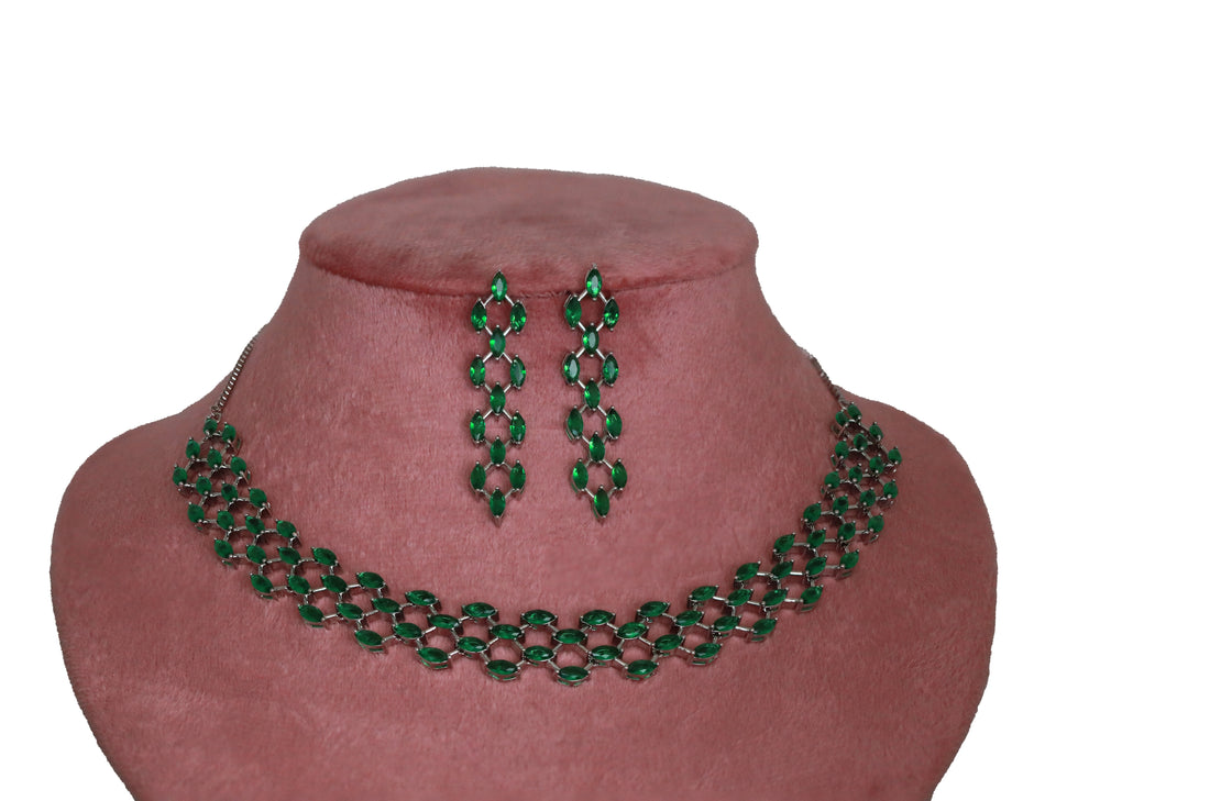 Zircon Choker Necklace Set 3047