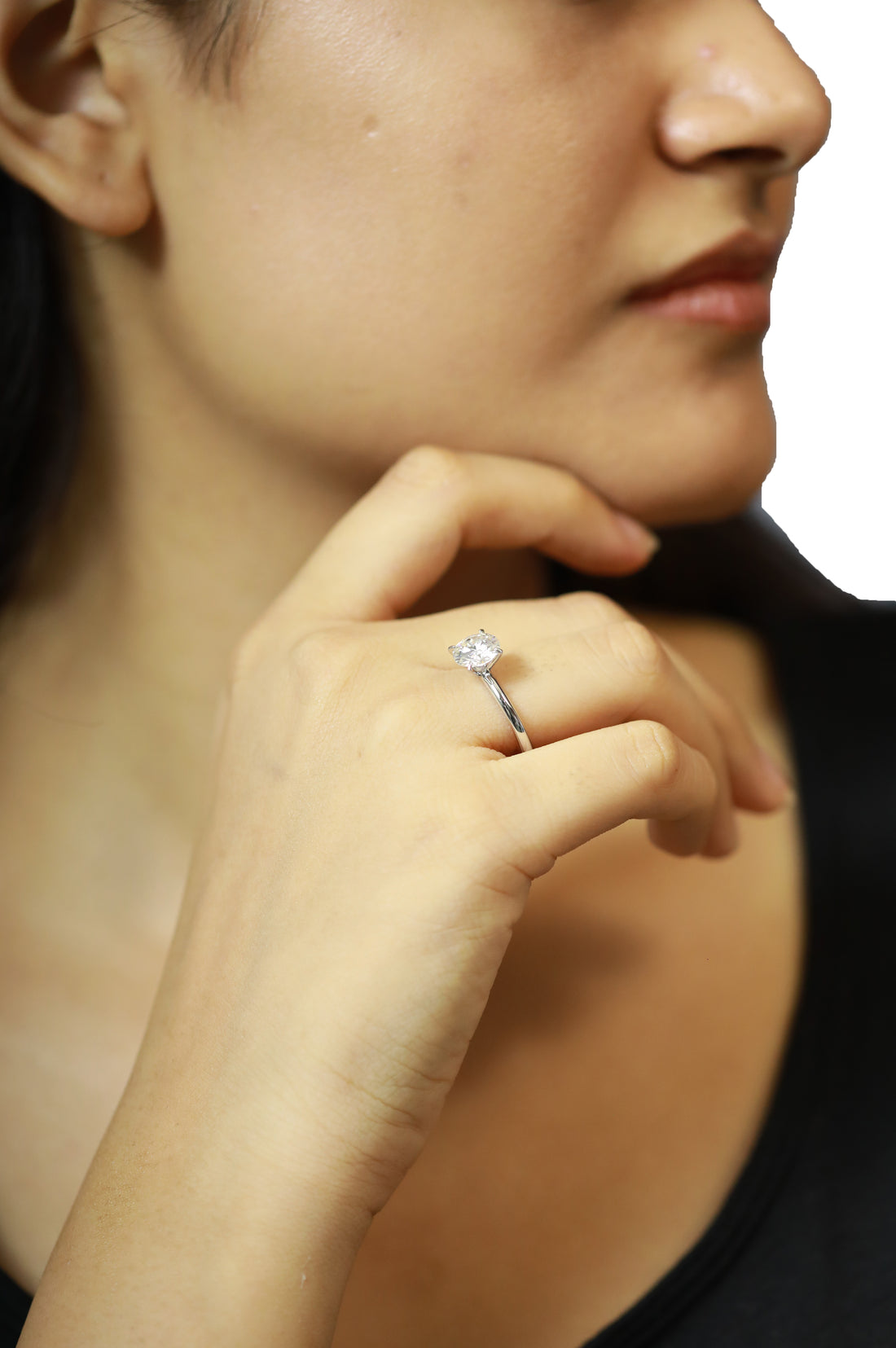92.5 Sterling Silver Bold Band Solitaire Finger Ring 6780