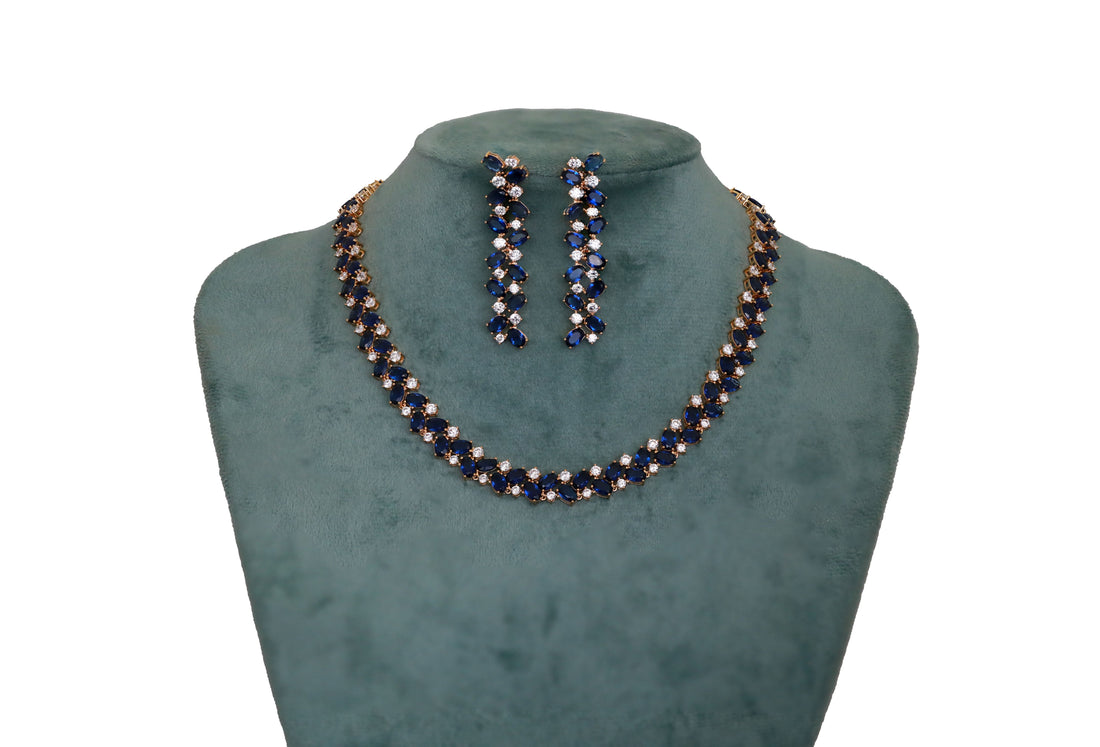 Zircon Glamour Curve Necklace Set 3130