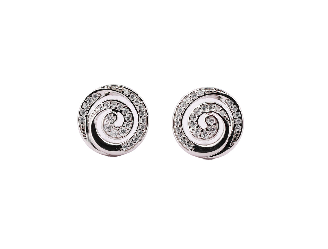 92.5 Sterling Silver Spiral Stud Earrings 12377